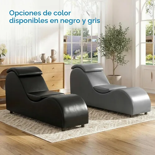 Vista 8 de Mjkone Elegante silla de yoga, tumbona curvada para adultos, color negro
