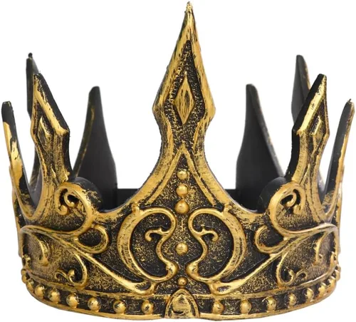 Vista 5 de Liatunou Corona de rey real, tiara ajustable del príncipe coronario, accesorios de disfraz de rey medieval para adultos