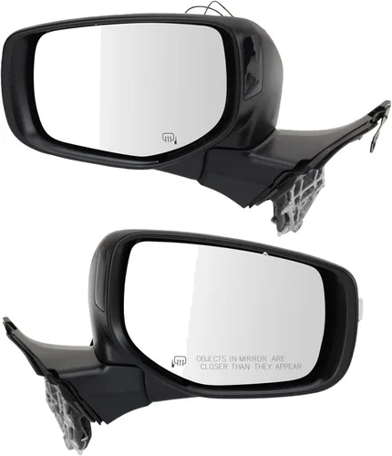 Vista 174 de TRQ Conjunto de 2 piezas de espejo lateral para conductor y pasajero, ajuste eléctrico, sin calefacción, sin memoria, color negro, compatible