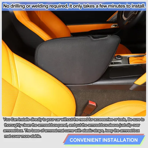 Vista 7 de Funda de consola central para Chevrolet Corvette C7 2014-2019, accesorios para tapas de reposabrazos, funda para reposabrazos de automóvil
