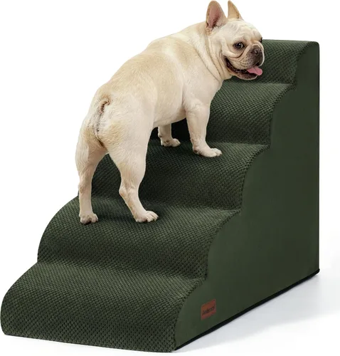 Vista 22 de Aodisman Escaleras para perros para cama o sofá, escaleras para mascotas de Beige