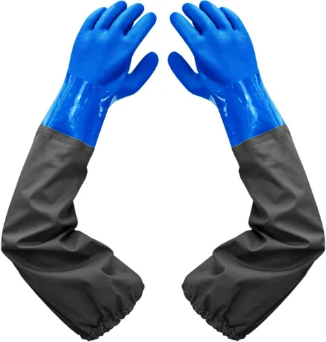Guantes de trabajo resistentes a productos químicos de PVC de Haiou, de goma larga, resistentes al agua, para trabajo con productos químicos y