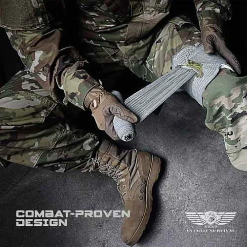 Vista 8 de EVERLIT Kit avanzado de trauma, torniquete CAT GEN-7, compatible con TCCC, bolsa táctica IFAK de combate militar con férula de 36 pulgadas de nylon