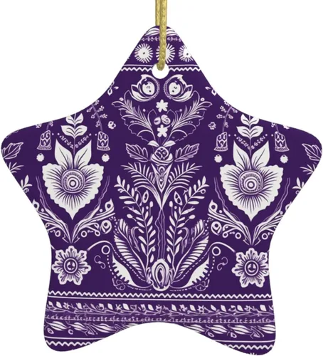 Vista 18 de Christmas Ornament 2.9" Christmas Tree Ceramic Star Pendant Grimace Pumpkin Lantern Christmas Tree Hanging Ornament Accessories 2025 Christmas