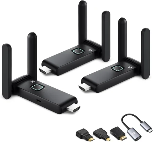 Vista 7 de Transmisor y receptor HDMI inalámbrico 4k, extensor portátil Plug and Play, HDMI inalámbrico soporta 2.4/5GHz, utilizado para transmisión de video