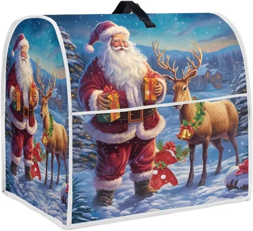 Vista 22 de Funda para batidora de Navidad para cocina de 6 a 8 cuartos de galón, cubiertas antipolvo para electrodomésticos pequeños universales para freidoras