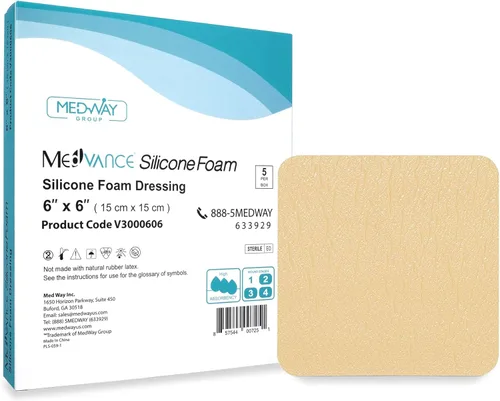 Vista 8 de MedVance TM Silicone - Apósito absorbente de espuma adhesiva de silicona, 4 x 4 pulgadas, caja de 5 apósitos