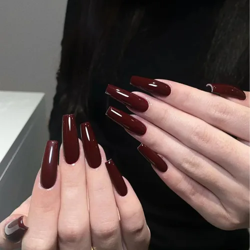 Vista 8 de COSMOO 15ml Esmalte de uñas de secado rápido color rojo oscuro, laca para uñas resistente a las astillas color marrón rojo para arte en uñas