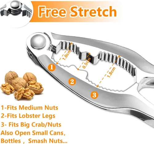Vista 7 de Galletas y herramientas para patas de cangrejo, galletas y herramientas de langosta de mariscos, paquete de 4 galletas de nueces para patas