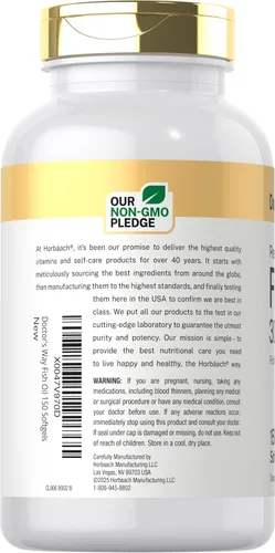 Vista 3 de Doctor's Way Aceite de pescado 3000 mg 150 cápsulas blandas Omega-3 con EPA y DHA Suplemento sin OMG, sin gluten