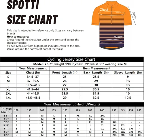 Vista 5 de Spotti Camiseta de ciclismo de manga corta con 3 bolsillos traseros, absorbe la humedad, transpirable, de secado rápido