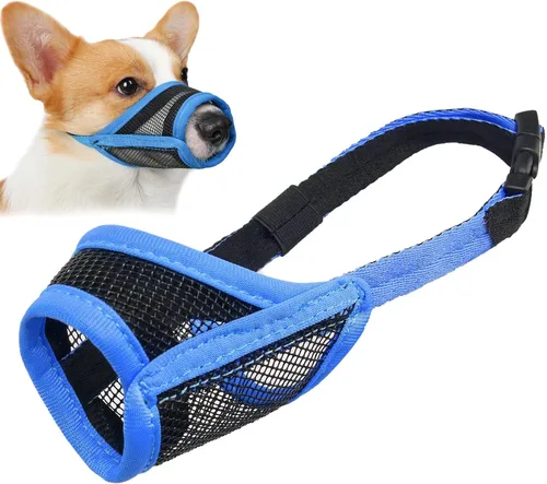 Vista 15 de LUCKYPAW Bozal para Perro, Bozal de Malla para Perros Pequeños y Medianos, Cobertura Suave de Boca para Evitar Mordeduras y Masticaciones, Protector