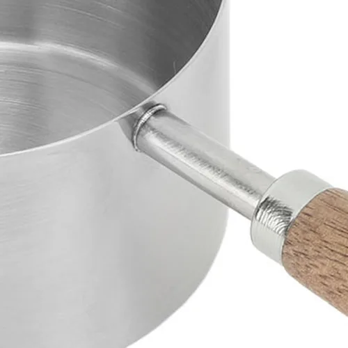 Vista 9 de Mini cacerola 304 estilo madera agarre evitar quemaduras portátil leche calentador de leche estilo madera para acero inoxidable olla cómoda 6.8 fl