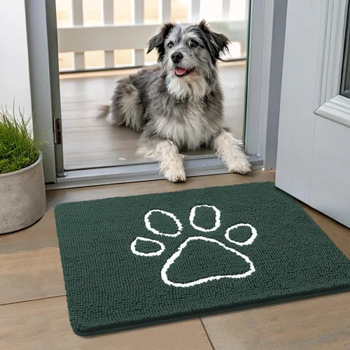 Vista 84 de Smiry Tapete para puerta de perro para patas fangosas, absorbente que atrapa la suciedad, antideslizante, de secado rápido, lavable, tapete