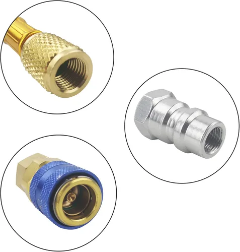 Vista 6 de Wisepick Inyector de tinte de aceite para compresor de CA, R134A R12 R22 Inyector de aceite y tinte, herramientas de refrigerante con 14 pulgadas