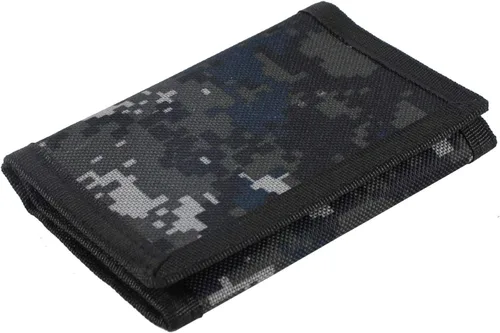 Cartera de nailon con seguridad RFID, diseño de tres pliegues, con monedero pequeño con cremallera, para hombres y niños