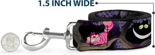 Vista 6 de Buckle-Down Correa para mascotas - Escenas de gatos de Alice & the Cheshire - 6 pies de largo - 1.5 pulgadas de ancho