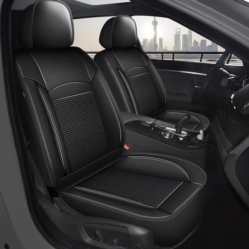 Vista 12 de 2 Fundas de Asiento Delantero Compatibles con Subaru Impreza 2012-2023 2024 2025: Fundas de Asiento de Coche de Cuero Impermeables de Seda de Hielo
