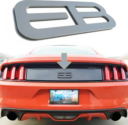Vista 10 de Emblema EB trasero personalizado de 1 pieza compatible con Mustang Eco Ecoboost insignia logotipo (azul oscuro)