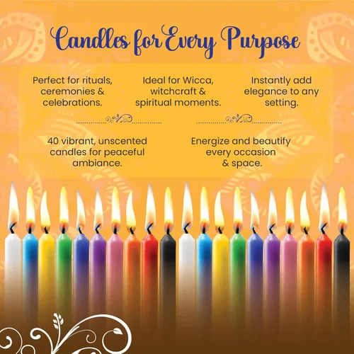 Vista 7 de Velas para hechizos (40 velas) - Un cargo de envío Multicolor