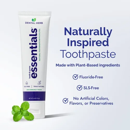 Vista 2 de Dental Herb Company - Pasta de dientes Essentials (4 oz.) sin flúor (paquete de 3)