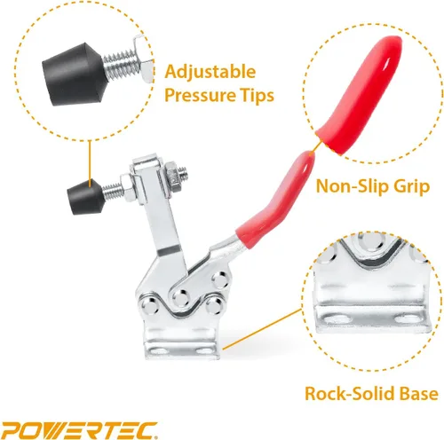 Vista 5 de Powertec 20301 prensa de liberación rápida horizontal, Capacidad de 500 libras 225d
