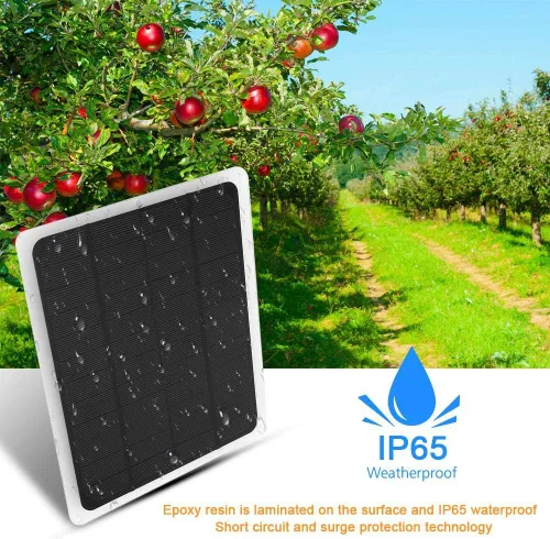 Vista 5 de Cargador de panel solar, panel monocristalino portátil de 12 V 10 W, cargador USB para luz de teléfono de automóvil, tableta de teléfono celular