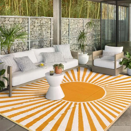 Vista 15 de Wonnitar Alfombra Sun Outdoor Azul y Verde 5x8
