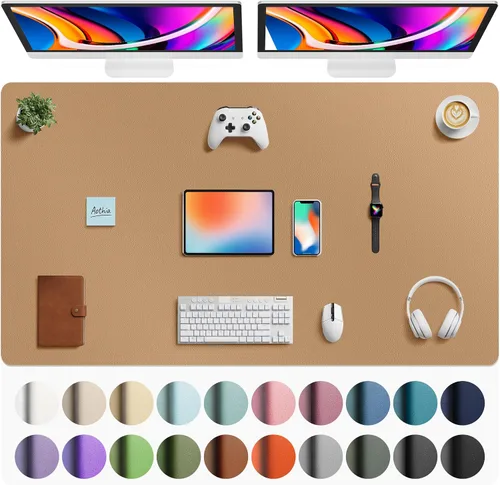 Vista 315 de Aothia - Protector de escritorio de cuero sintético grande, base antideslizante para mouse y superficie para escribir, impermeable, fácil de Agua