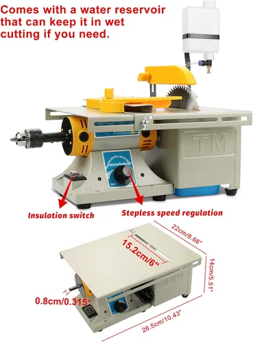 Vista 2 de Lapidary Equipment DIY Jewelry - Sierra lapidaria para cortar rocas, mini sierras de mesa de 110 V, máquina pulidora 0-10000rmin con eje flexible