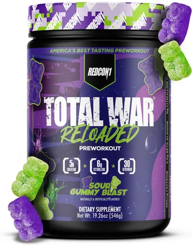 Vista 19 de REDCON1 Total War Pre Workout, Baja Bomb - Beta Alanina + Malato de Citrulina, suplemento pre entreno apto para dieta cetogénica para hombres