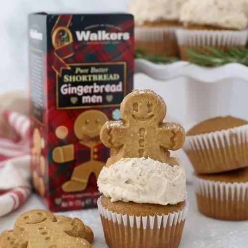 Vista 5 de Walker's Shortbread 8 galletas de jengibre con forma de hombre, galletas shortbread de mantequilla pura, 4 onzas (paquete de 2)