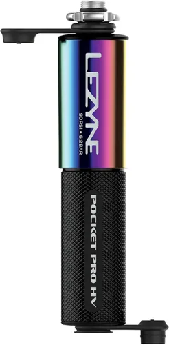 Vista 2 de LEZYNE Pocket Drive Pro HV Bike Hand Pump Compact Durable Aluminum Mini Bicycle Pump with ABS Flex Hose & Valve Core Tool, Presta & Schrader