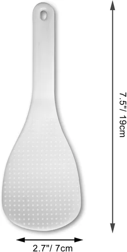 Vista 4 de Vonty Cuchara plástica para paletas de arroz de 7.5 pulgadas, 2 piezas, color blanco