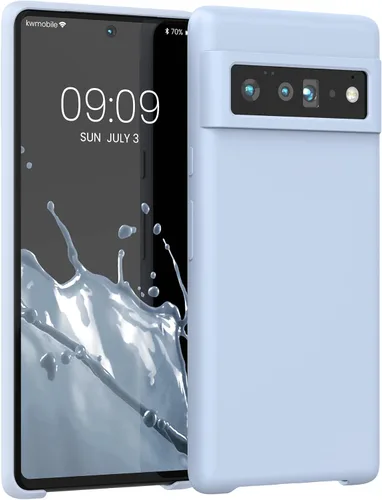 Vista 409 de kwmobile Funda Compatible con Google Pixel 6 Pro - Funda de teléfono de silicona TPU con acabado suave - Azul Arrecife