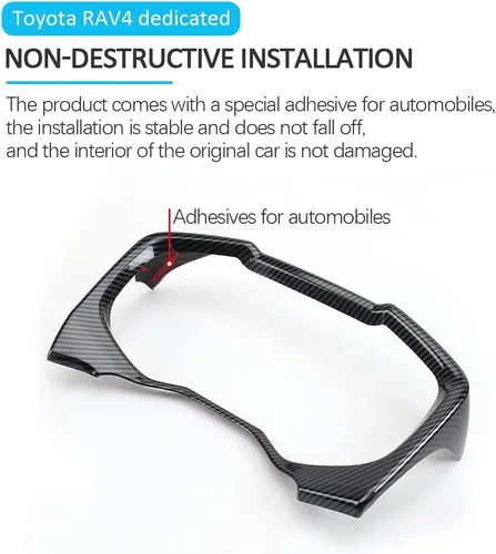 Vista 7 de para RAV4 Accesorios Cubierta Decorativa de Consola de Carbono Fibra Compatible con Toyota RAV4 2023 2022 2019 2020 2021 Panel de Consola