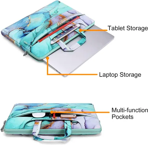 Vista 3 de MOSISO Bolsa de hombro para laptop compatible con MacBook Air de 13 pulgadas M3 M2 M1 2018-2024 / Pro de 13 pulgadas M2 M1 2016-2024, funda