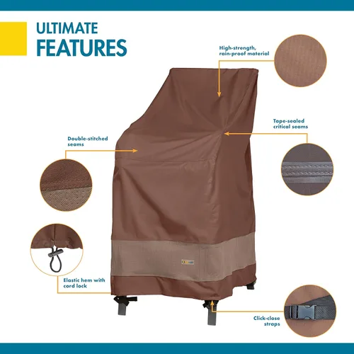 Vista 5 de DUCKCOVERS Ultimate - Funda impermeable para silla de patio apilable de 28 pulgadas, fundas para sillas de exteriores