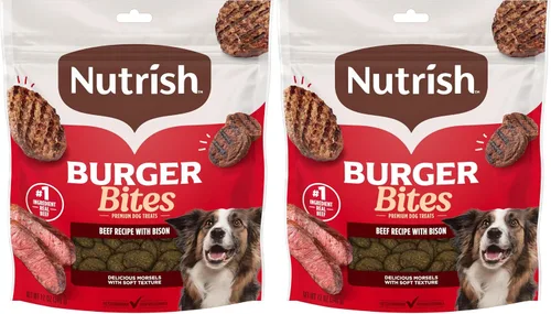 Vista 8 de Nutrish Burger Bites - Golosinas para perros, receta de carne, bolsa de 5 onzas (Rachael Ray)