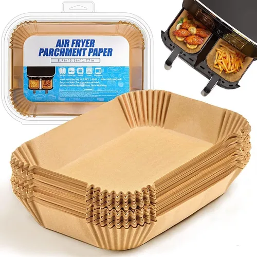 Revestimientos desechables para freidora de aire para Ninja Airfryer: 125 piezas de papel pergamino rectangular de 8.7x5.5" para freidora de aire de