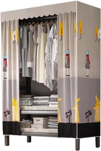 Vista 12 de large closets Large Closet Metal Frame Clothes Closet with Thick Cloth Cover Closet for Clothes Saves Space Portable Wardrobe Closet Space-saving