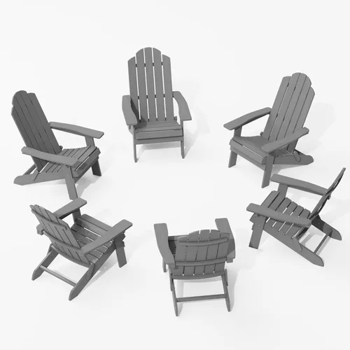 Vista 19 de MXIMU Folding Adirondack Chair for Outdoor: Easy Assembly and Comfortable Adirondack Chairs - Foldable Composite Fire Pit Chairs - All Weather
