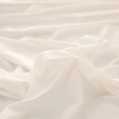 Vista 5 de PURE ERA Sábana encimera de punto de jersey solo 100% algodón jaspeado, súper suave, cómoda, transpirable (1 paquete, Queen, blanco hueso)