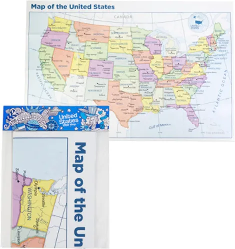 Mapa de Estados Unidos tamaño póster de pared 40 x 28 pulgadas con ciudades, de Superior Mapping Company