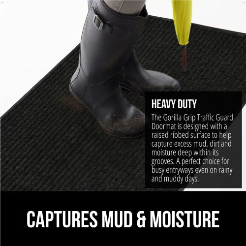 Vista 71 de Gorilla Grip - Tapete afelpado original de goma con perfil bajo, resistente, duradero, impermeable y fácil de limpiar para interior y exterior