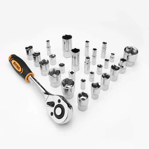 Vista 7 de DEKOPRO Kit de herramientas de 258 piezas con caja de herramientas rodante, llave de vaso y juego de herramientas manuales, caja mecánica, carrito