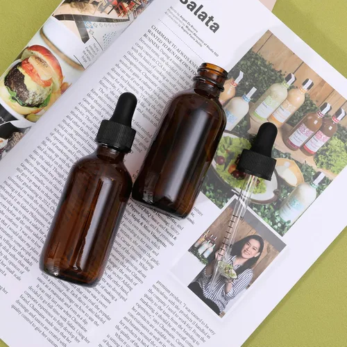 Vista 28 de NOOEEISS 4 piezas, botella con cuentagotas de 1 oz, botella de vidrio ámbar con cuentagotas, botellas de tintura con cuentagotas, acabado elegante