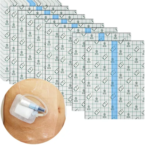 Vista 18 de 50 piezas de cubierta de ducha con puerto de pecho, impermeable, protector adhesivo de 4 x 4 pulgadas para catéter de diálisis, quimioterapia