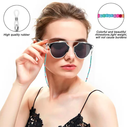 Vista 3 de ONESING 4-10 Pcs Eyeglass Chains for Women Eyeglasses String Holder Glasses Strap Eyewear Chain Glasses Cord Lanyard Gift