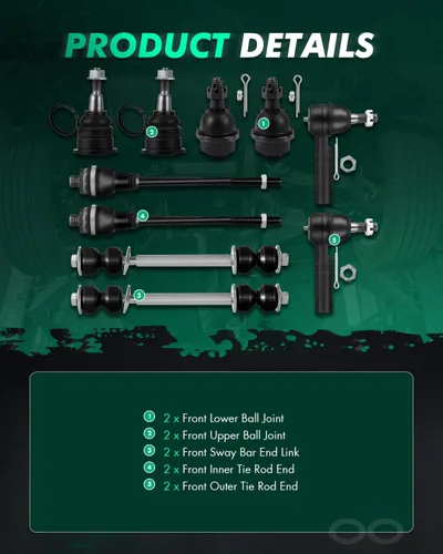 Vista 3 de SCITOO Kit de suspensión delantera interior exterior barra de acoplamiento extremo barra estabilizadora enlace inferior superior rótula para Chevy